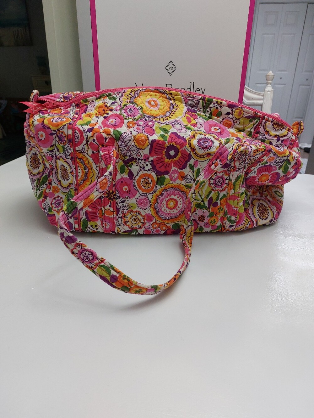 Vera Bradley Large Duffel & Hanging Organizer Clementine New - Picture 5 of 9